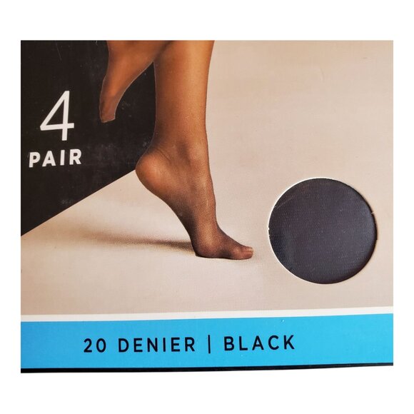 NEW Silk Impressions SZ XXL 20 Denier Sheer Tights & Control Top Pantyhose Black - Picture 3 of 7